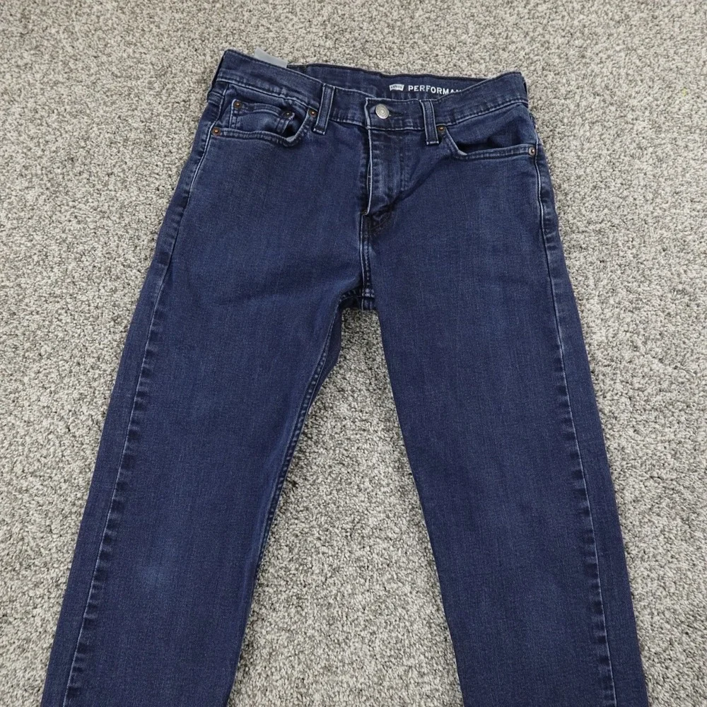 Levis Jeans Mens 29X30‎ Dark Blue Denim Pants Performance 502 Taper Stretch Flex